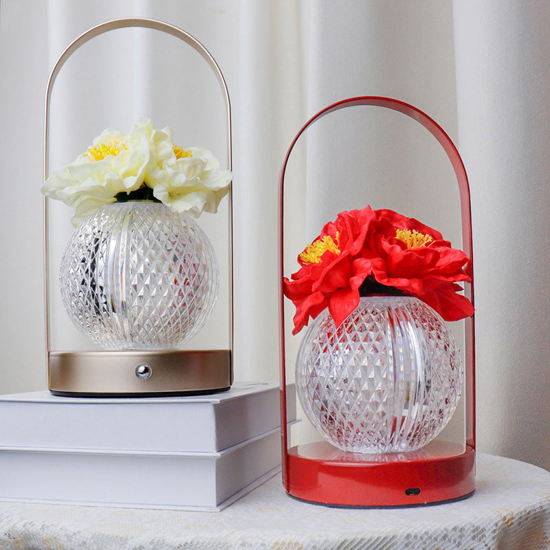 Contemporary Creative Round Plastic LED Table Lamp for Bedroom