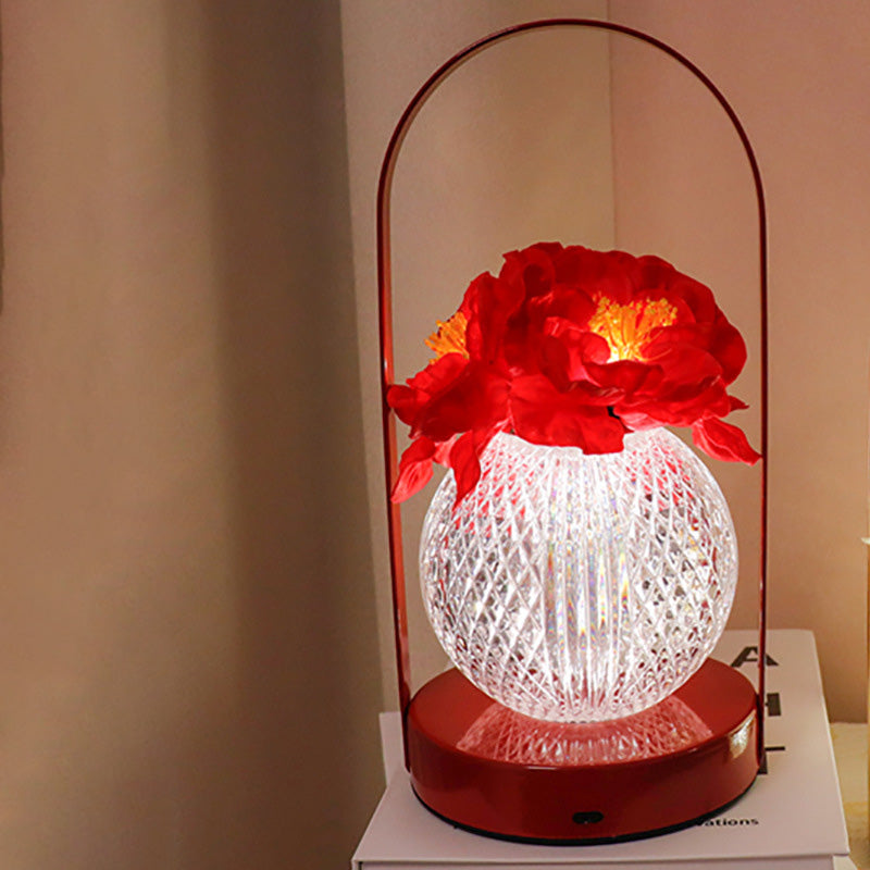 Contemporary Creative Round Plastic LED Table Lamp for Bedroom