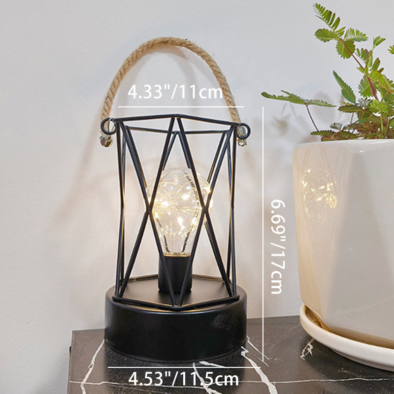 Modern Minimalist Vertical Stripe Square Round Iron LED Table Lamp for Living Room