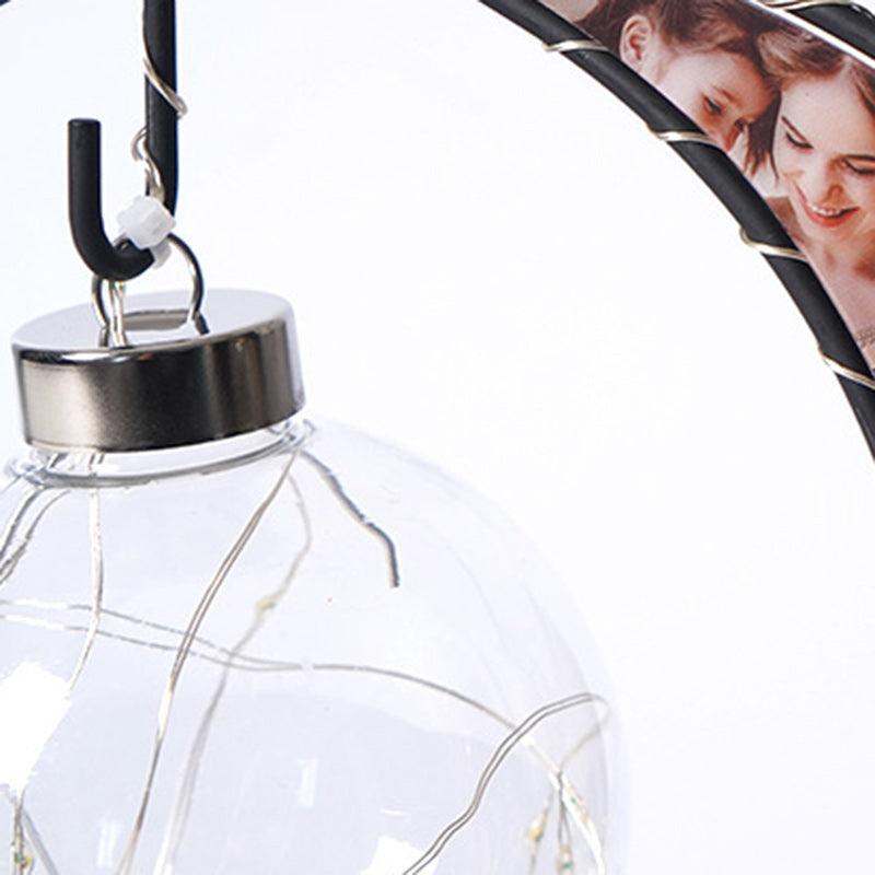 Modern Art Deco Moon Shape Pattern Glass Iron LED Table Lamp for Bedroom