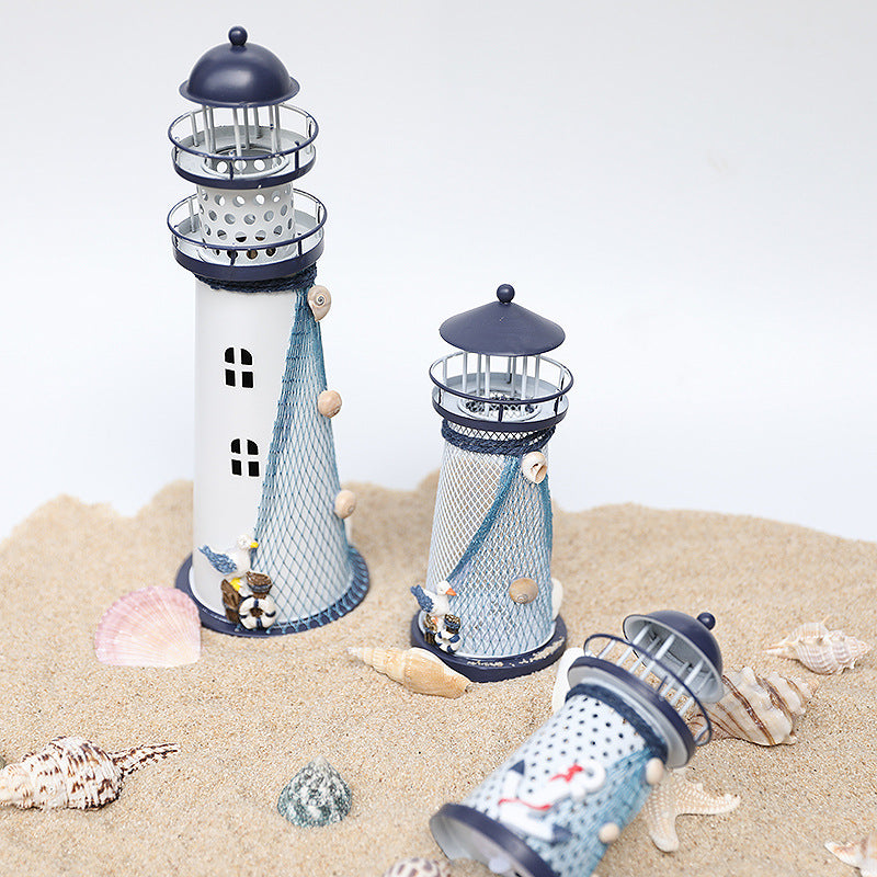 Moderne Art Deco Lighthouse Shape Round Iron LED Table Lamp