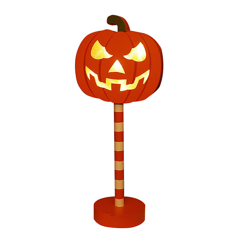 Moderne Art Deco Pumpkin Wood LED Table Lamp for Living Room
