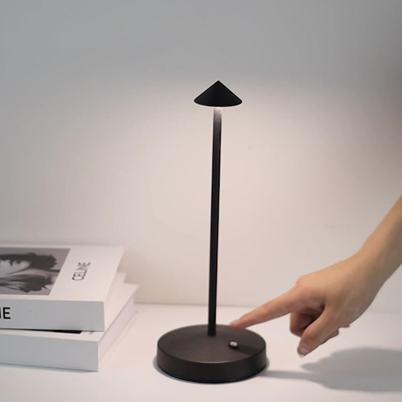 Modern Simplicity Triangle Cone Round Acrylic Cylinder Iron LED Table Lamp for Living Room