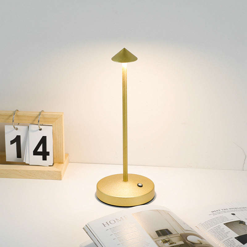 Modern Simplicity Triangle Cone Round Acrylic Cylinder Iron LED Table Lamp for Living Room