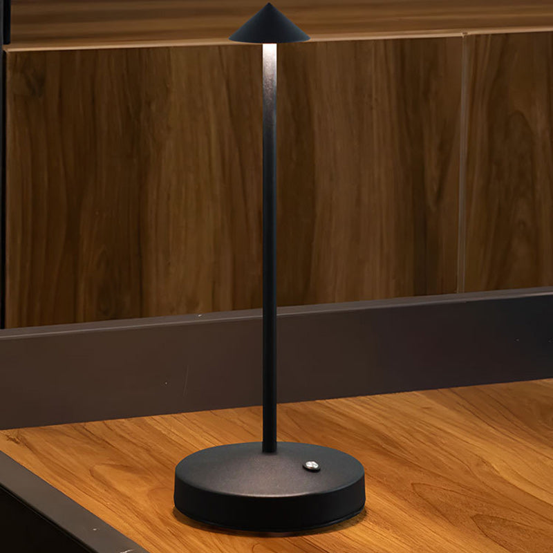 Modern Simplicity Triangle Cone Round Acrylic Cylinder Iron LED Table Lamp for Living Room