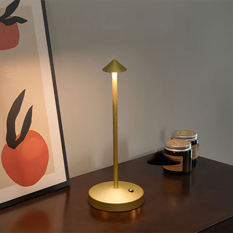Modern Simplicity Triangle Cone Round Acrylic Cylinder Iron LED Table Lamp for Living Room