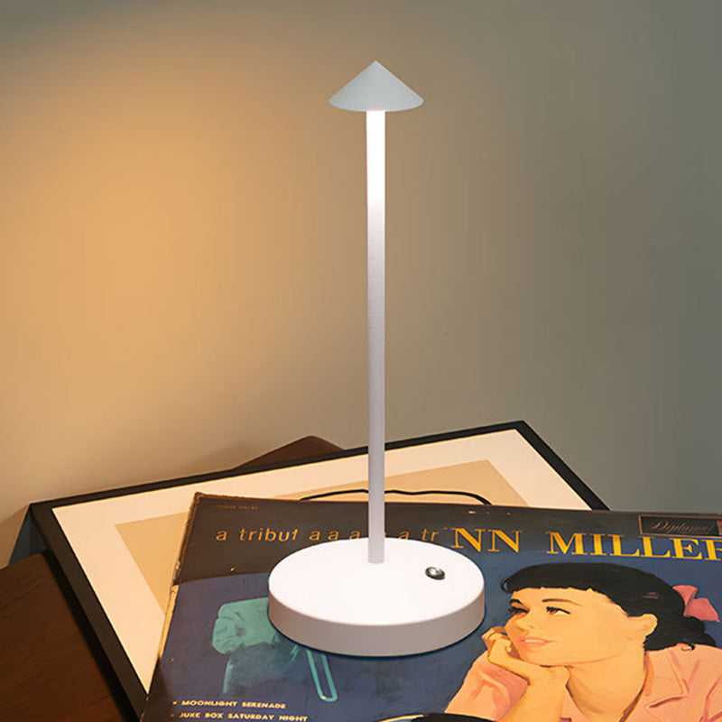Modern Simplicity Triangle Cone Round Acrylic Cylinder Iron LED Table Lamp for Living Room
