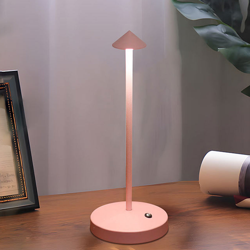 Modern Simplicity Triangle Cone Round Acrylic Cylinder Iron LED Table Lamp for Living Room