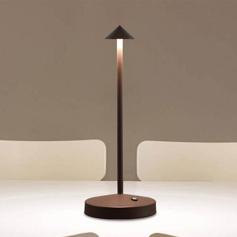 Modern Simplicity Triangle Cone Round Acrylic Cylinder Iron LED Table Lamp for Living Room
