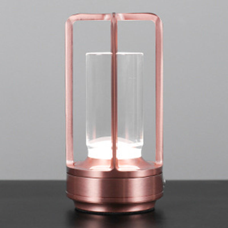 Modern Minimalist Round Right Angle Acrylic Iron LED Table Lamp for Living Room