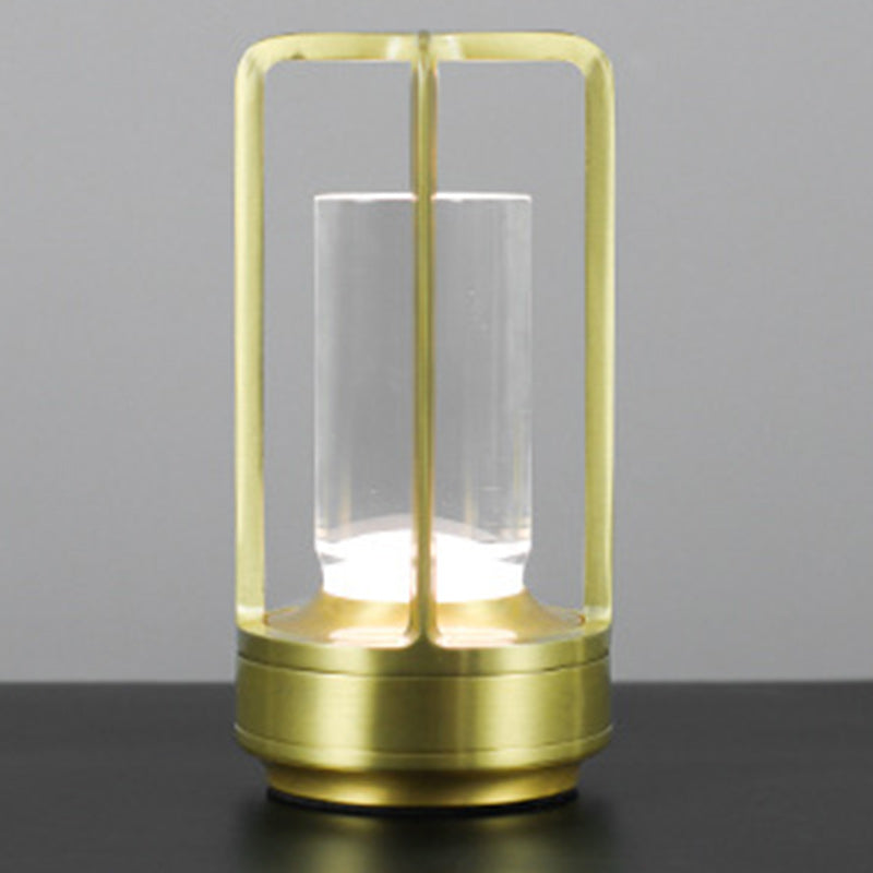 Modern Minimalist Round Right Angle Acrylic Iron LED Table Lamp for Living Room