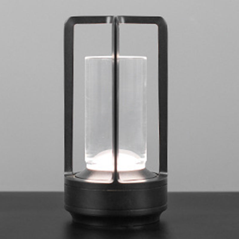 Modern Minimalist Round Right Angle Acrylic Iron LED Table Lamp for Living Room