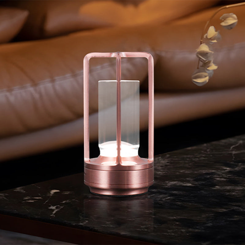 Modern Minimalist Round Right Angle Acrylic Iron LED Table Lamp for Living Room