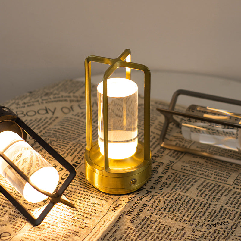Modern Minimalist Round Right Angle Acrylic Iron LED Table Lamp for Living Room