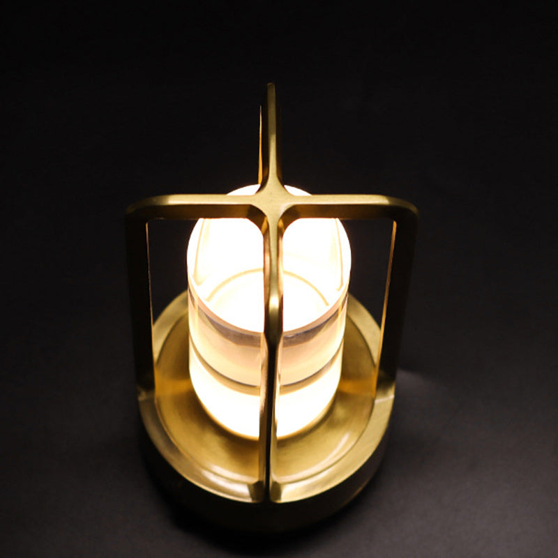 Modern Minimalist Round Right Angle Acrylic Iron LED Table Lamp for Living Room