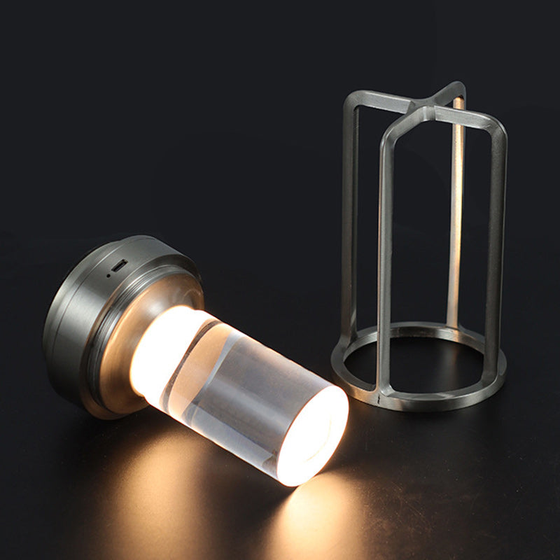 Modern Minimalist Round Right Angle Acrylic Iron LED Table Lamp for Living Room