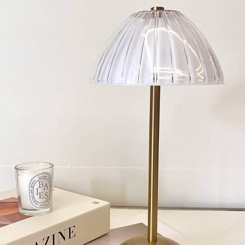 Modern Minimalist Round Semi-Cone PC Iron LED Table Lamp for Living Room
