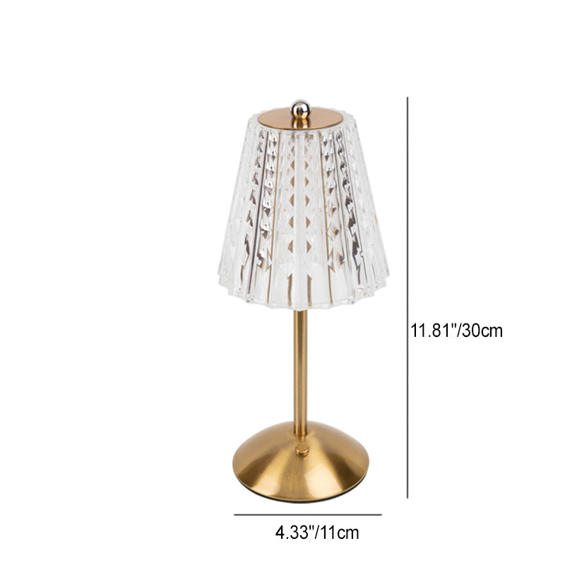 Modern Minimalist Round Semi-Cone PC Iron LED Table Lamp for Living Room