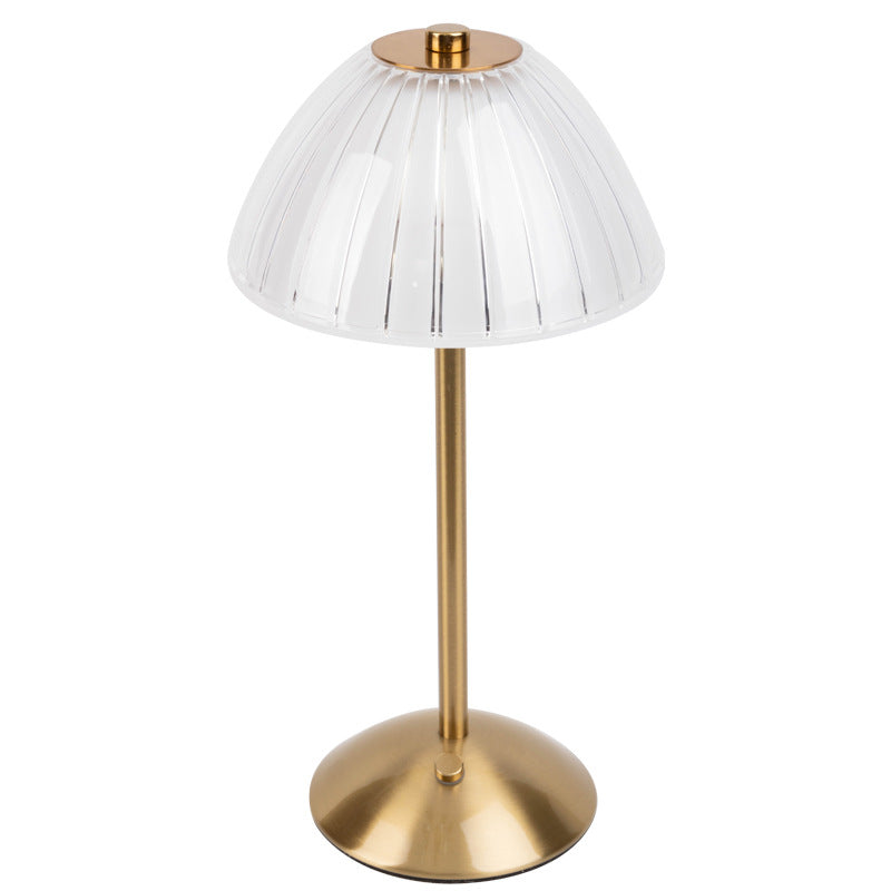 Modern Minimalist Round Semi-Cone PC Iron LED Table Lamp for Living Room