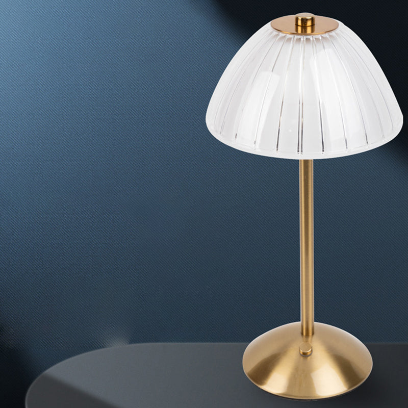 Modern Minimalist Round Semi-Cone PC Iron LED Table Lamp for Living Room