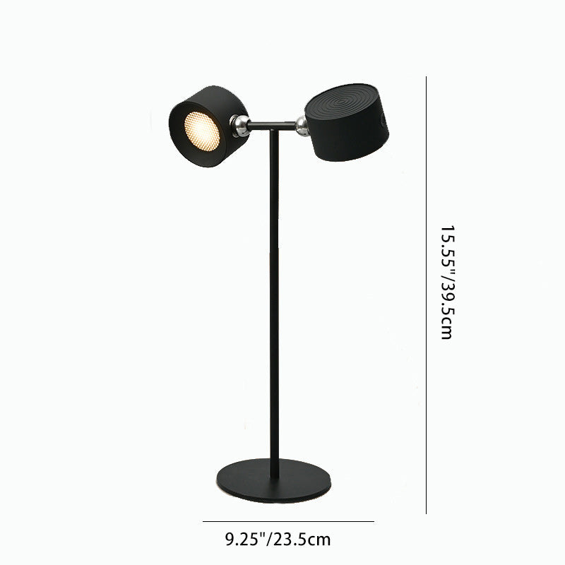 Modern Minimalist Rechargeable Rotatable ABS PC Round LED Desk Lamp for Study