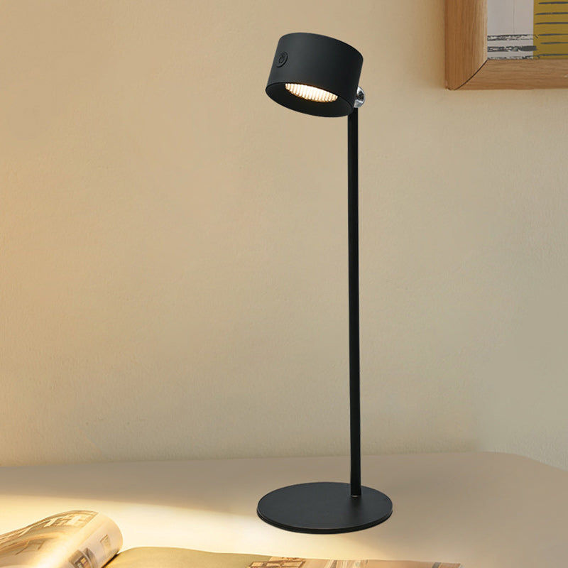 Modern Minimalist Rechargeable Rotatable ABS PC Round LED Desk Lamp for Study
