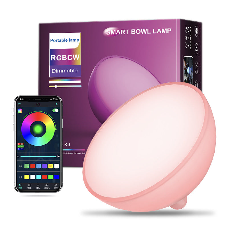 Modern Simplicity PC Bowl USB Bluetooth LED Table Lamp Night Light for Bedroom