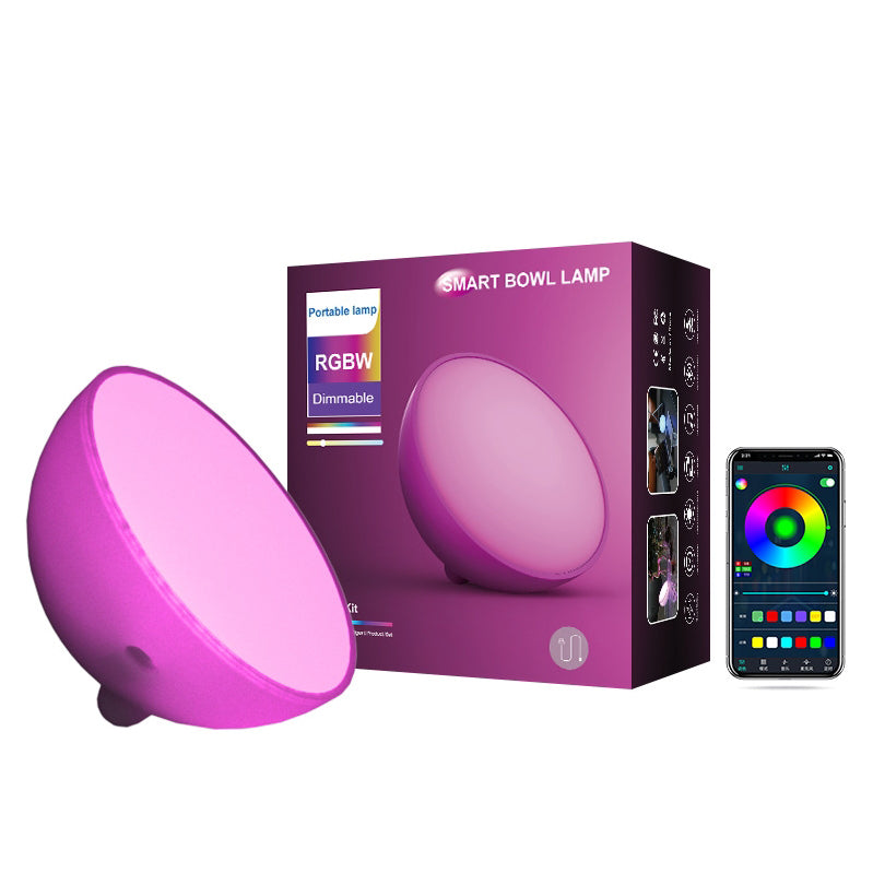Modern Simplicity PC Bowl USB Bluetooth LED Table Lamp Night Light for Bedroom