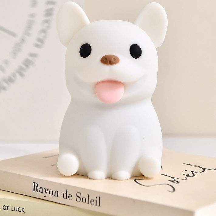 Contemporary Creative Kids Rechargeable Bulldog LED Table Lamp Night Light for Bedroom