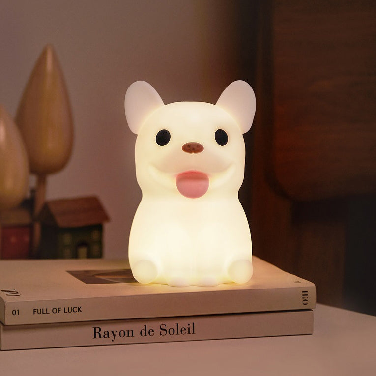 Contemporary Creative Kids Rechargeable Bulldog LED Table Lamp Night Light for Bedroom