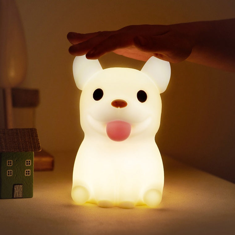 Contemporary Creative Kids Rechargeable Bulldog LED Table Lamp Night Light for Bedroom