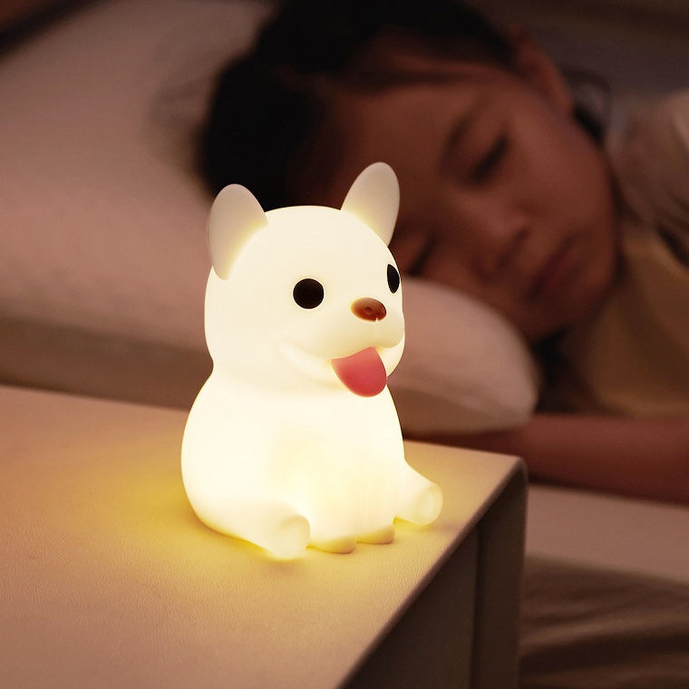 Contemporary Creative Kids Rechargeable Bulldog LED Table Lamp Night Light for Bedroom