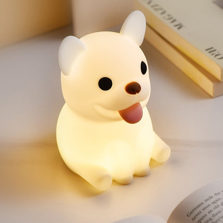 Contemporary Creative Kids Rechargeable Bulldog LED Table Lamp Night Light for Bedroom