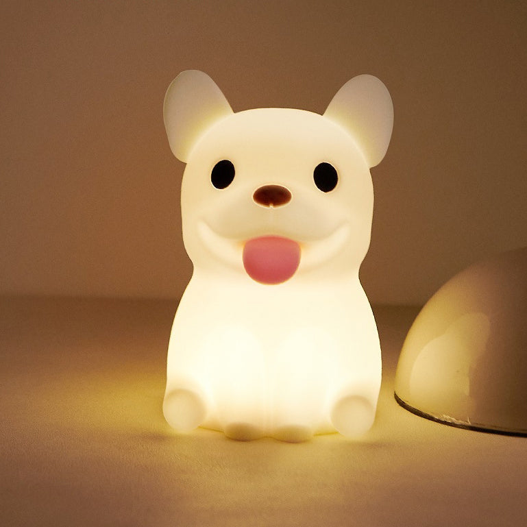 Contemporary Creative Kids Rechargeable Bulldog LED Table Lamp Night Light for Bedroom
