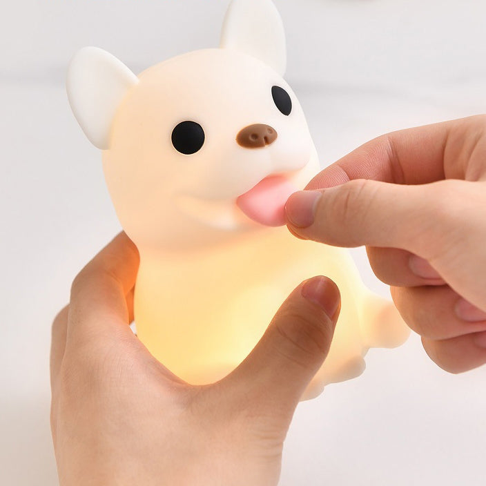 Contemporary Creative Kids Rechargeable Bulldog LED Table Lamp Night Light for Bedroom