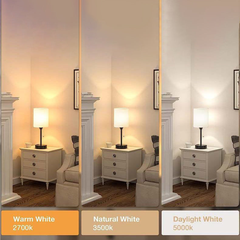 Modern Simplicity Fabric Iron Cylinder USB Rechargeable 1-Light Table Lamp for Nightstand