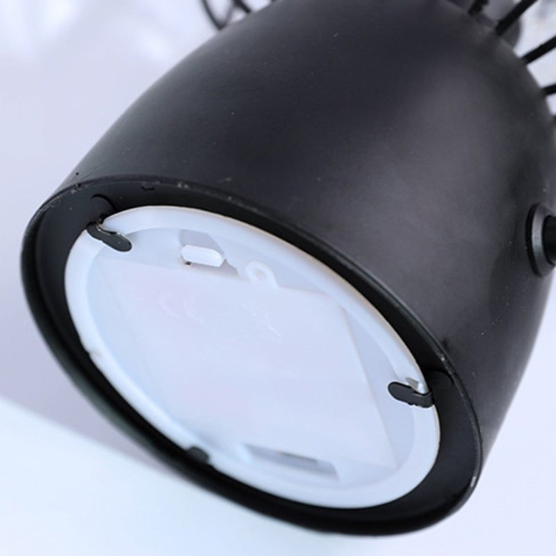 Contemporary Nordic Iron Copper Wire Cylinder Cage Battery LED Table Lamp for Bedside