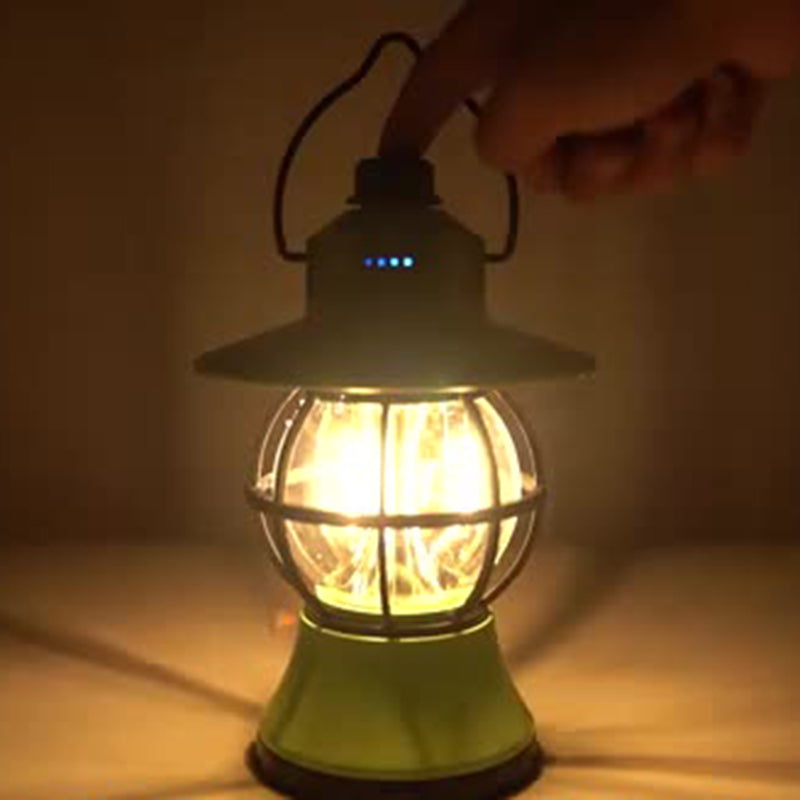 Contemporary Retro Waterproof Rechargeable LED Lantern Hanging Table Light for Garden