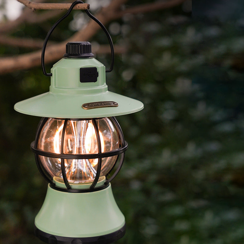 Contemporary Retro Waterproof Rechargeable LED Lantern Hanging Table Light for Garden