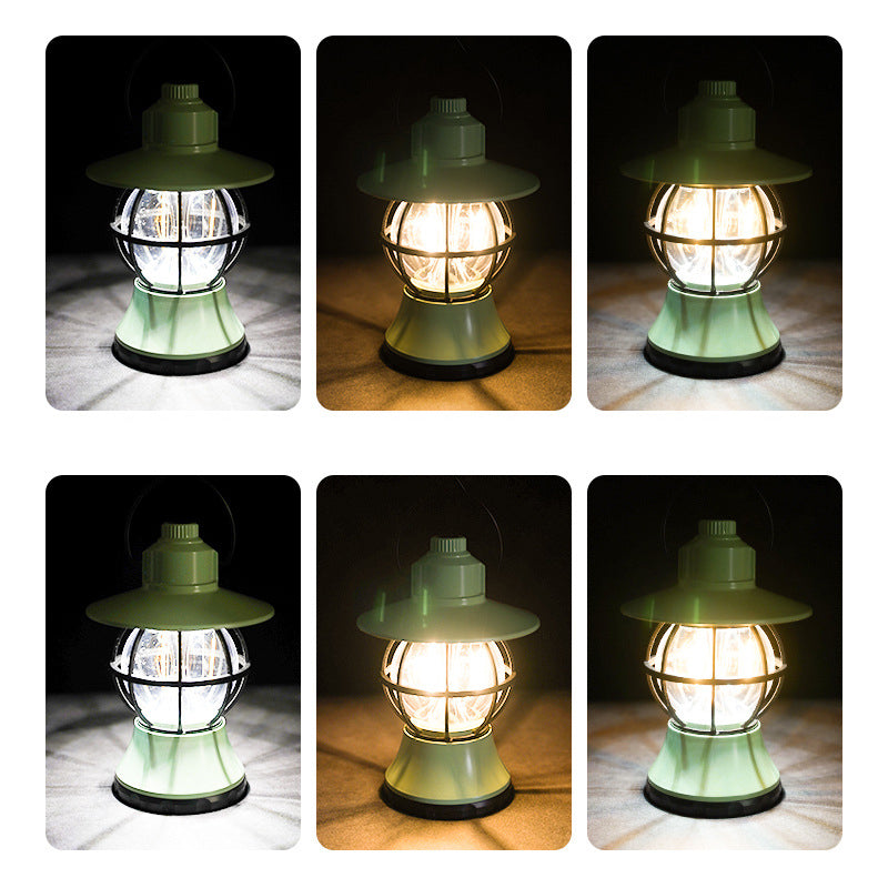 Contemporary Retro Waterproof Rechargeable LED Lantern Hanging Table Light for Garden