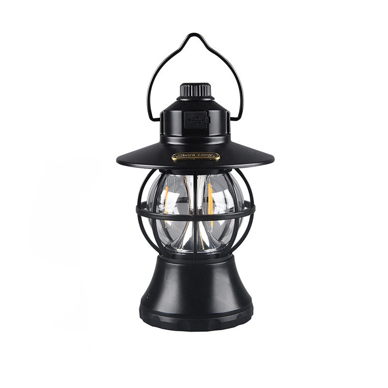 Contemporary Retro Waterproof Rechargeable LED Lantern Hanging Table Light for Garden
