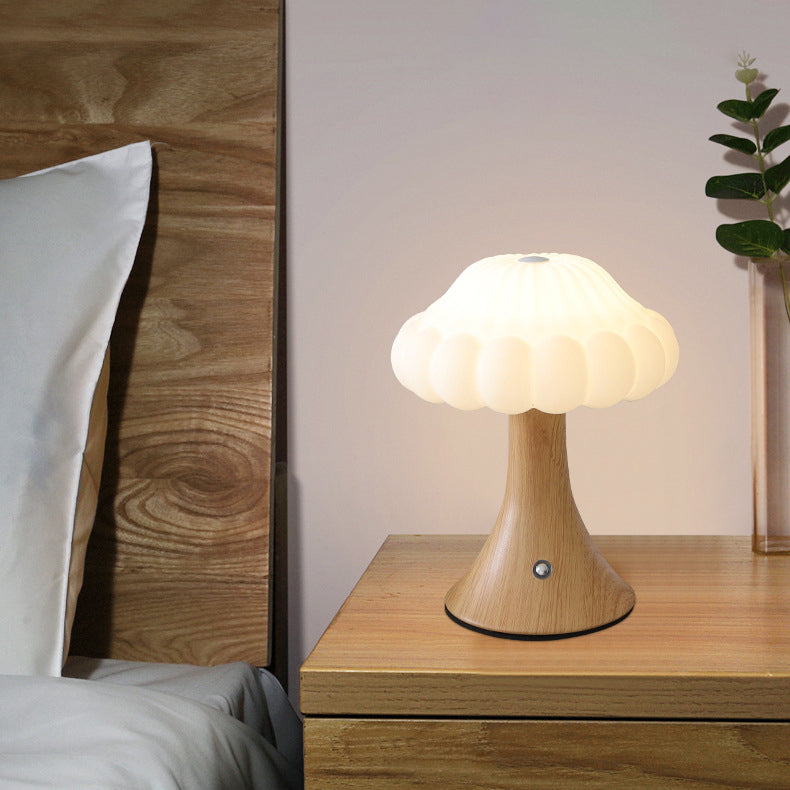 Contemporary Nordic Rechargeable Iron Acrylic Mushroom LED Table Lamp Night Light for Bedside