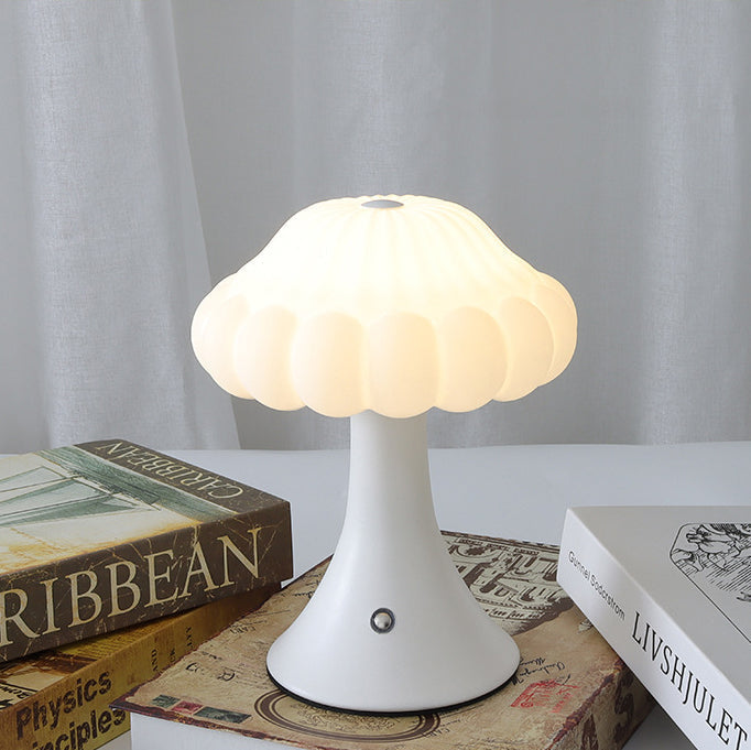 Contemporary Nordic Rechargeable Iron Acrylic Mushroom LED Table Lamp Night Light for Bedside