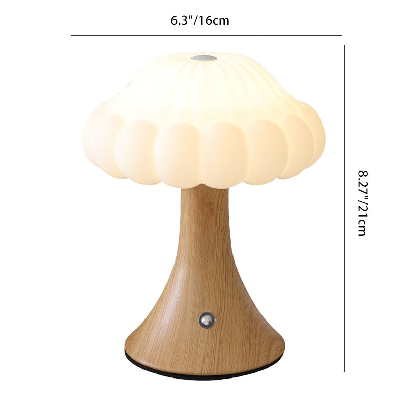 Contemporary Nordic Rechargeable Iron Acrylic Mushroom LED Table Lamp Night Light for Bedside