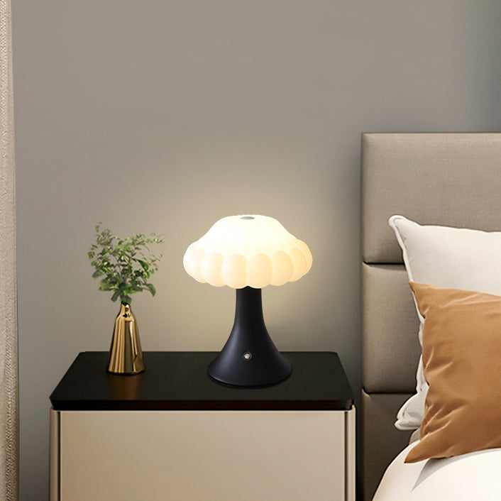 Contemporary Nordic Rechargeable Iron Acrylic Mushroom LED Table Lamp Night Light for Bedside