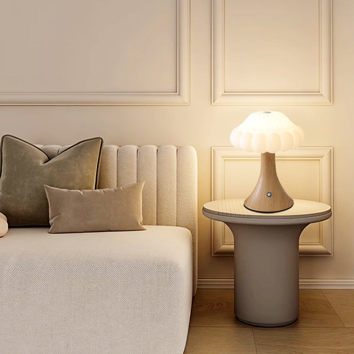 Contemporary Nordic Rechargeable Iron Acrylic Mushroom LED Table Lamp Night Light for Bedside