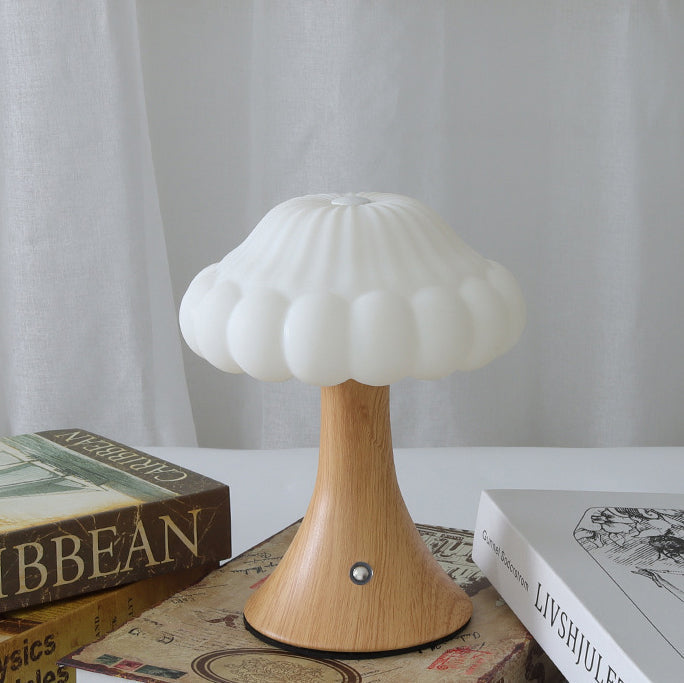 Contemporary Nordic Rechargeable Iron Acrylic Mushroom LED Table Lamp Night Light for Bedside