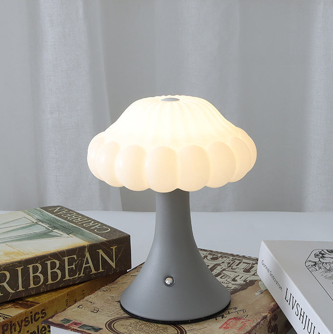 Contemporary Nordic Rechargeable Iron Acrylic Mushroom LED Table Lamp Night Light for Bedside