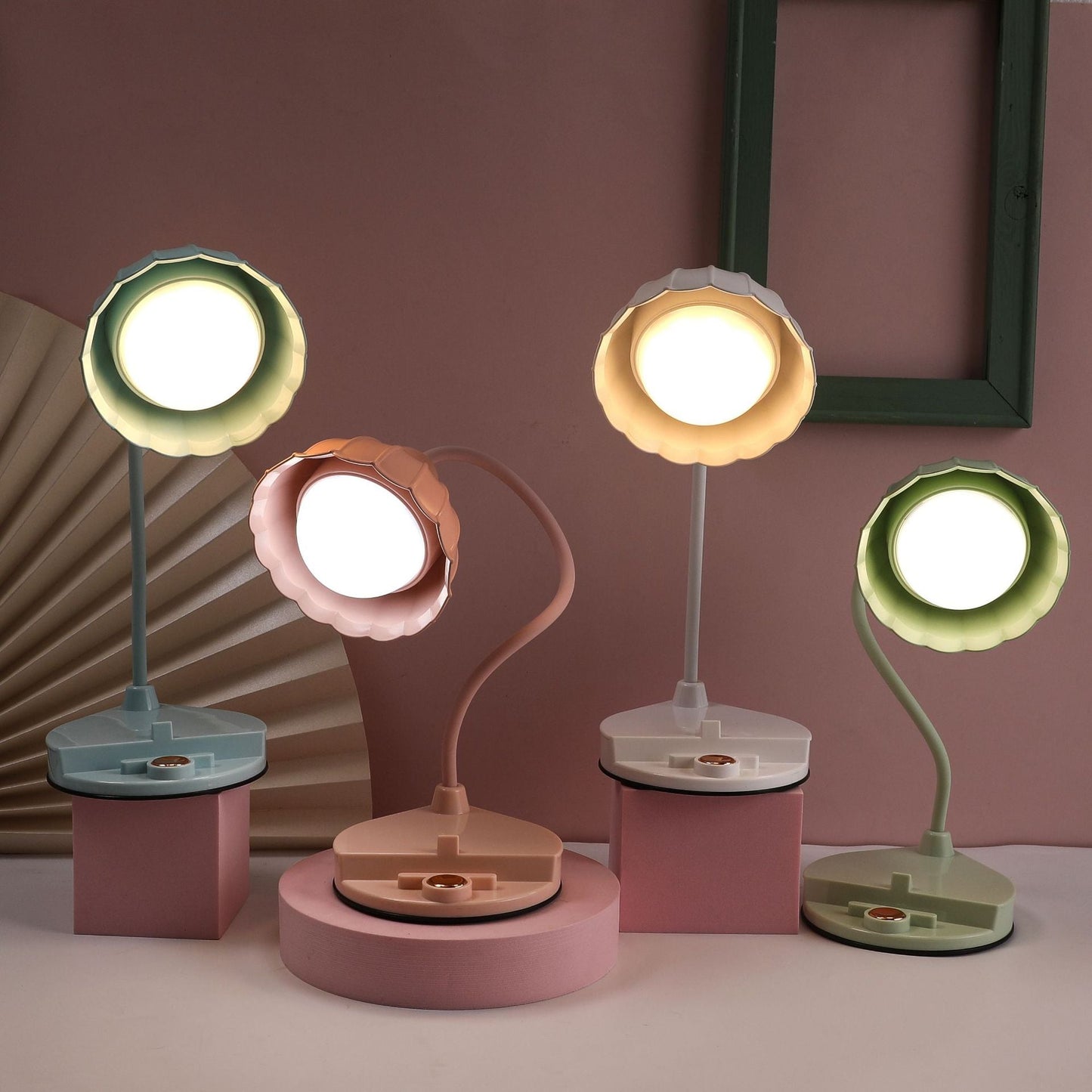 Contemporary Scandinavian Rechargeable Touch-Sensor LED Table Lamp for Nightstands