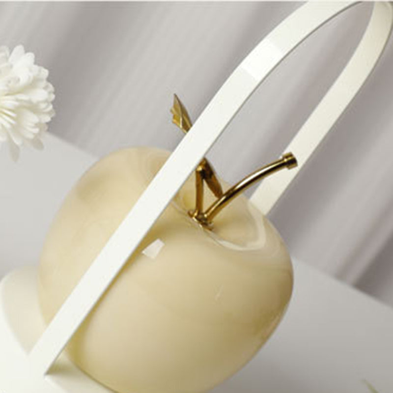Contemporary Creative Rechargeable Iron-Glass Apple LED Table Lamp Night Light for Bedside